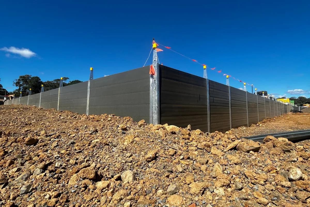 Low angle retaining wall dramatic shot