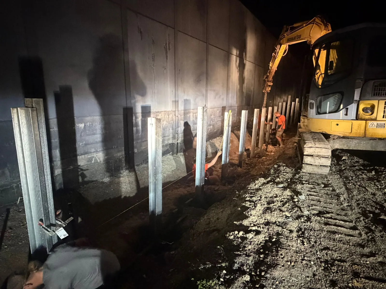 SuperSleeper wall with drainage and excavation